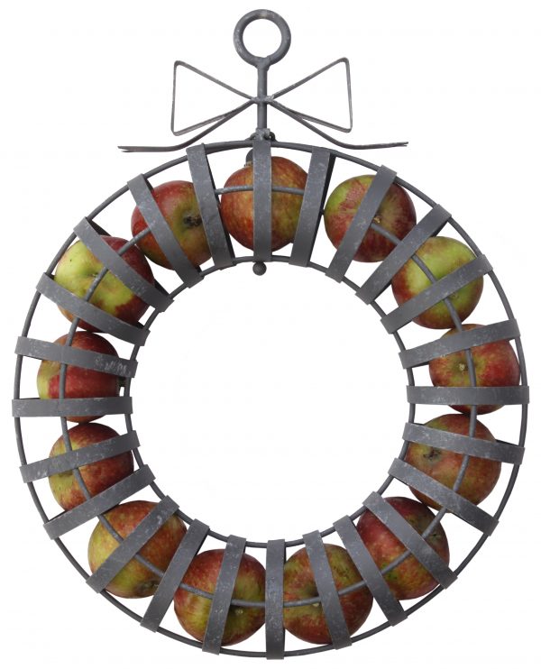 Omenilla täytetty metallinen kranssi