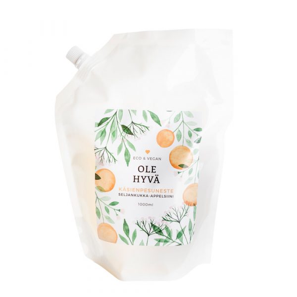 Zpoistunut Poistuva tuote! K?sienpesuneste Seljankukka-Appelsiini t?ytt?pussi 1000 ml, Ole Hyv? Luonnontuote