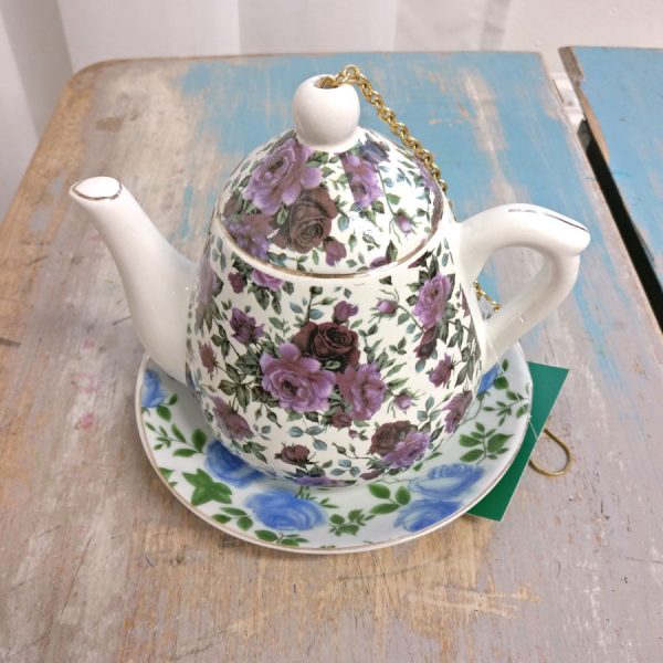 Zpoistunut Teepannu lintulauta Roses violetti, Esschert Design - Image 2