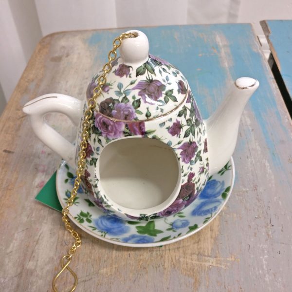 Zpoistunut Teepannu lintulauta Roses violetti, Esschert Design