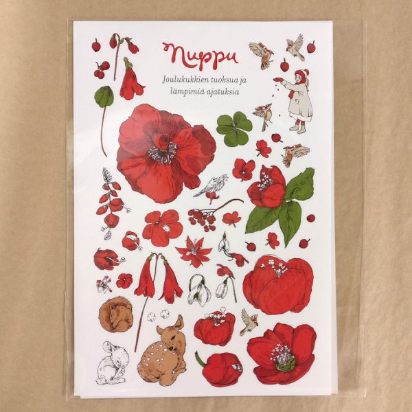 Zpoistunut Joulukukka tarrat, Nuppu print
