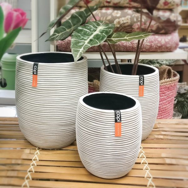 Zpoistunut Ruukku Rib valkoinen S 12 x 15 cm, Capi Europe
