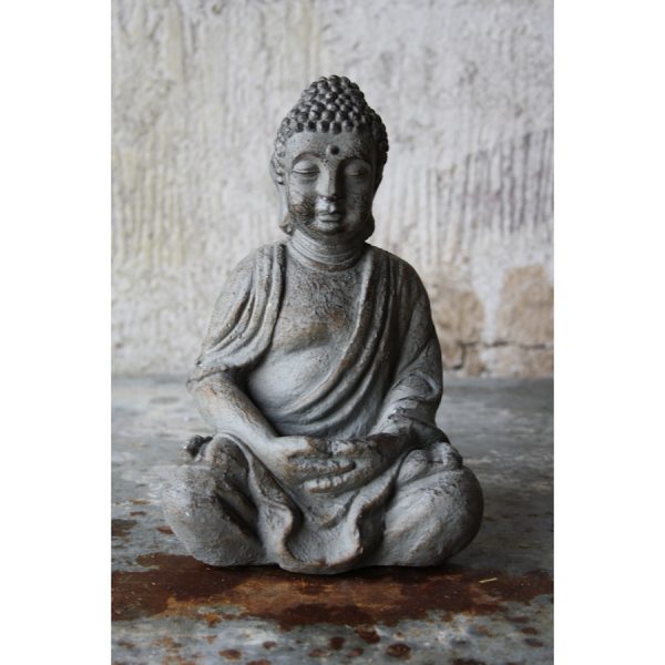 Zpoistunut Poistuva tuote! Buddha patsas istuva harmaa, korkeus 20 cm