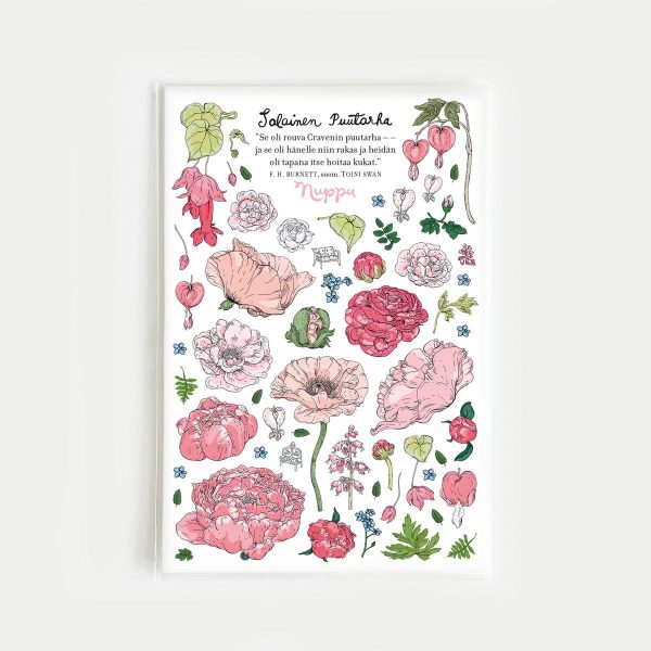 Zpoistunut Salainen puutarha tarrat 2 arkkia, Nuppu Print