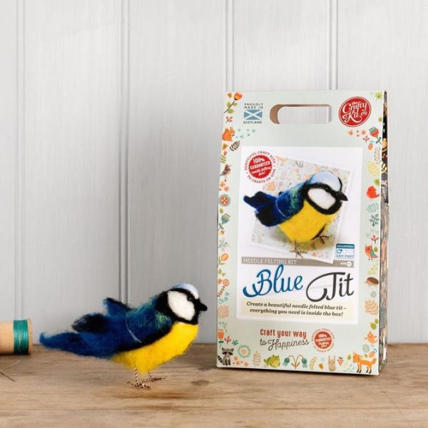Zpoistunut Neulahuovutus askartelupaketti Sinitiainen (ohjeet englanniksi), The Crafty Kit Company