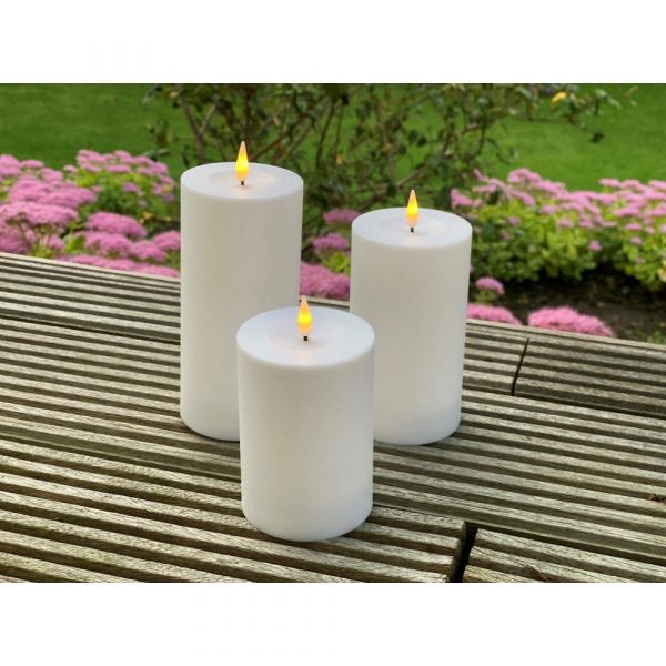 LED kynttilä ulkokäyttöön valkoinen korkeus 10 cm - Image 3