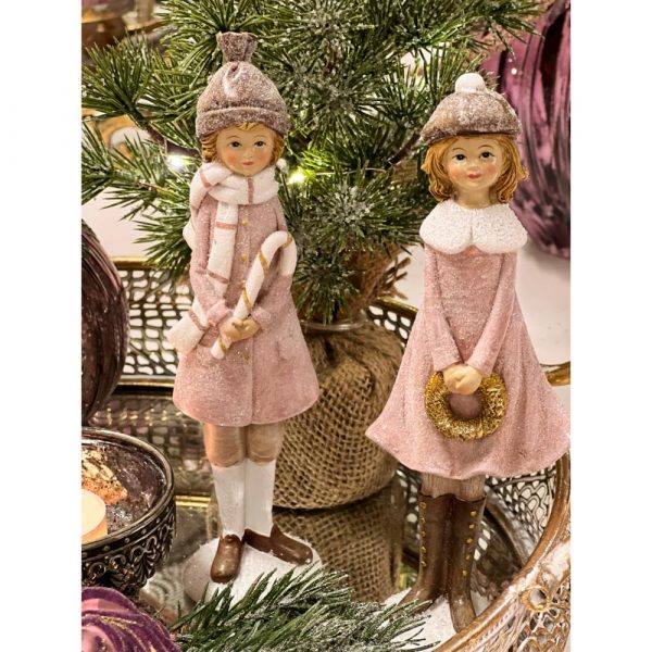 Talviset lapset joulukoriste vaalea lila / malva 2 kpl setti - Image 4
