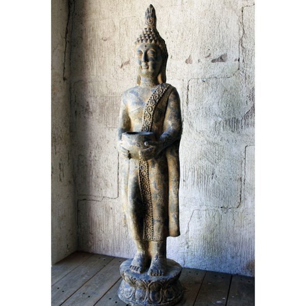 Patsas Buddha ruskea-harmaa, korkeus 100 cm - Image 7