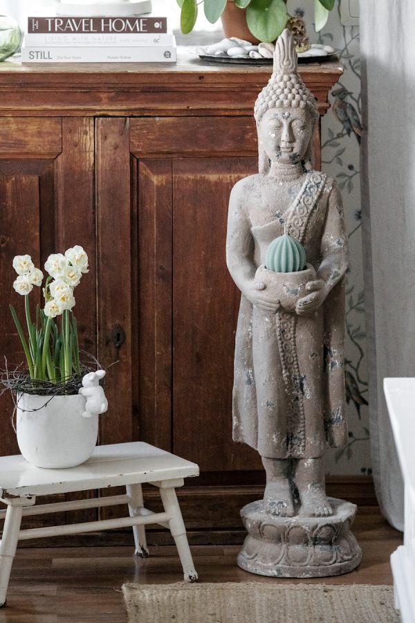 Patsas Buddha ruskea-harmaa, korkeus 100 cm - Image 3