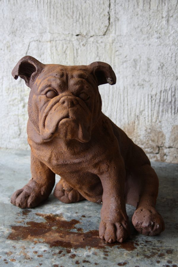 Bulldoggi koirapatsas ruosteinen, korkeus 30 cm - Image 2