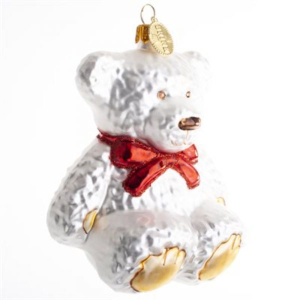 Käsityönä tehty Nalle rusetti joulupallo 10 cm, Brink Nordic - Image 3