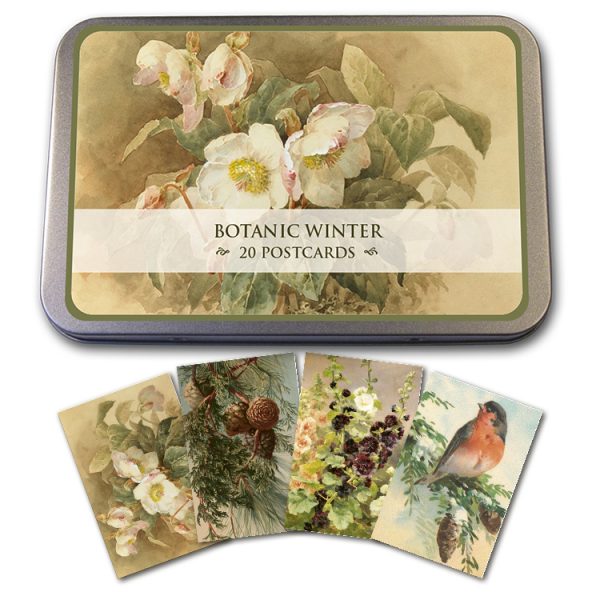 Postikortit peltirasiassa Botanic Winter, Sköna Ting
