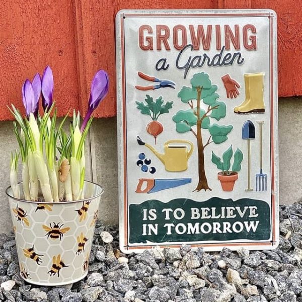 Peltikyltti Growing a garden 20 x 30 cm - Image 2