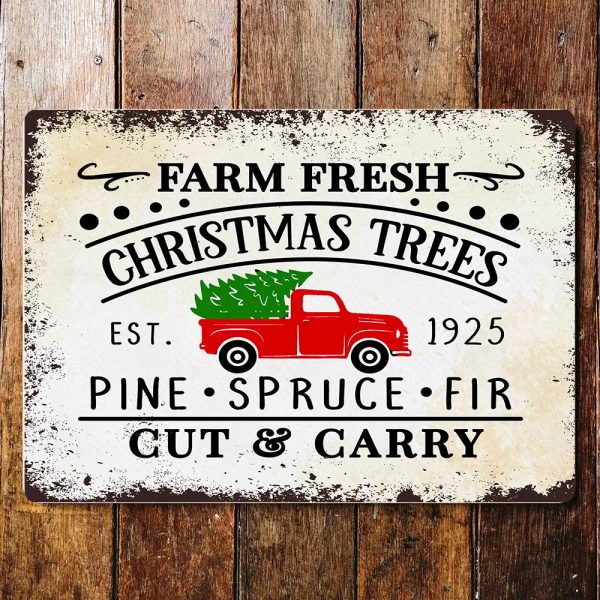 Peltikyltti Farm Fresh Christmas Trees 20x25 cm