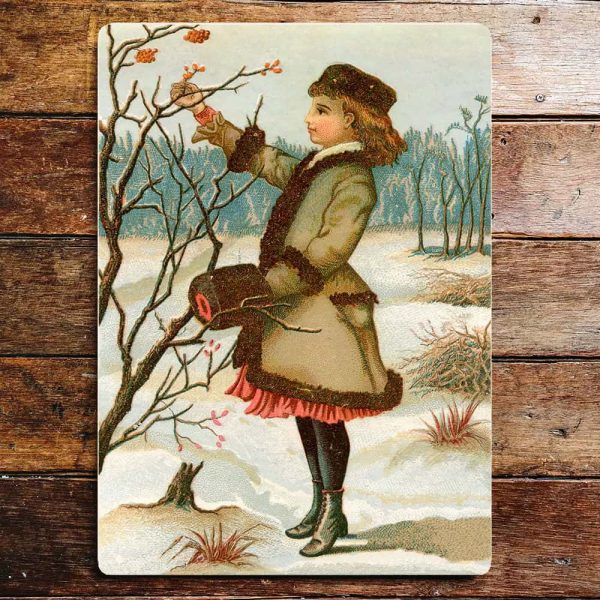 Peltikyltti Vintage tyttö 20x25 cm