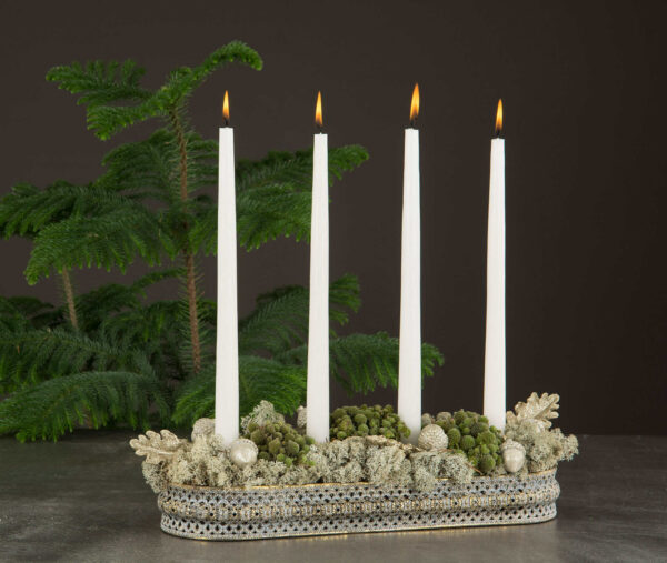 Adventtikynttilänjalka soikea antiikkikulta - Image 4
