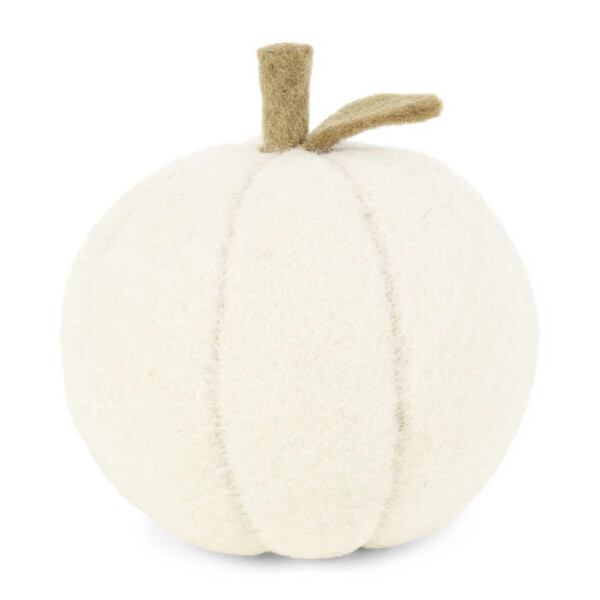 Valkoinen kurpitsa 12 cm huopakoriste, Gry & Sif