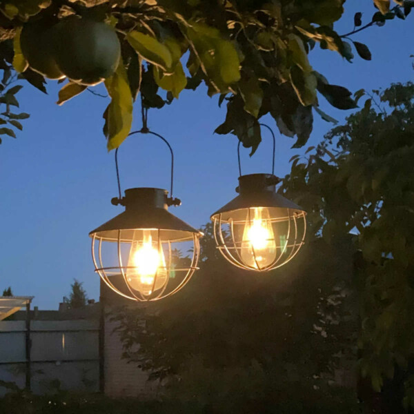 Aurinkokenno valaisin  riippuva pyöreä musta - Image 5