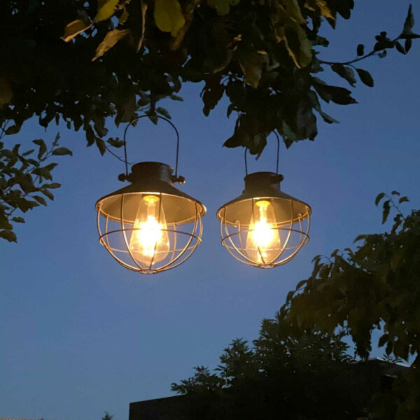 Aurinkokenno valaisin  riippuva pyöreä musta - Image 7