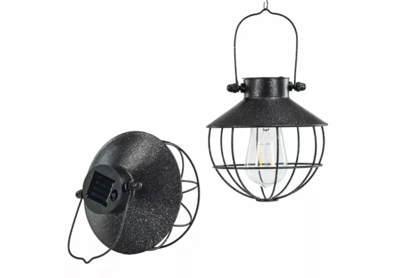 Aurinkokenno valaisin  riippuva pyöreä musta