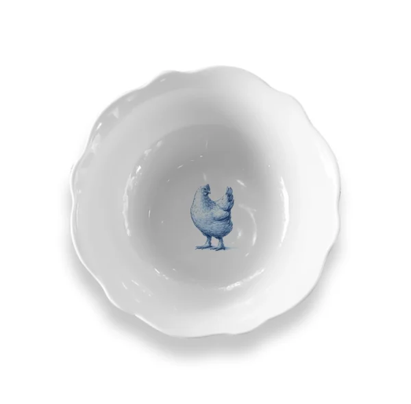 Kulhot Kana ja kukat sininen 4 kpl setti - Image 4