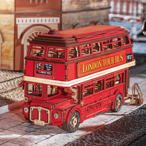 DIY miniatyyri Lontoon bussi - London Tour Bus, Robotime - Image 3