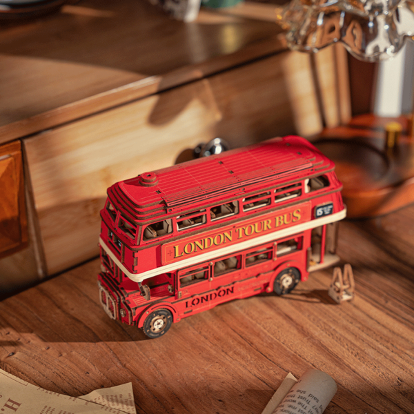 DIY miniatyyri Lontoon bussi - London Tour Bus, Robotime - Image 8