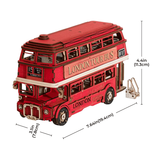 DIY miniatyyri Lontoon bussi - London Tour Bus, Robotime - Image 2