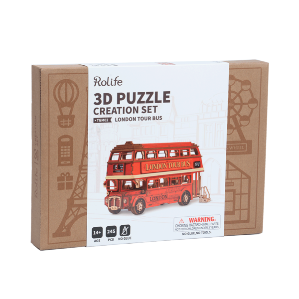 DIY miniatyyri Lontoon bussi - London Tour Bus, Robotime - Image 9