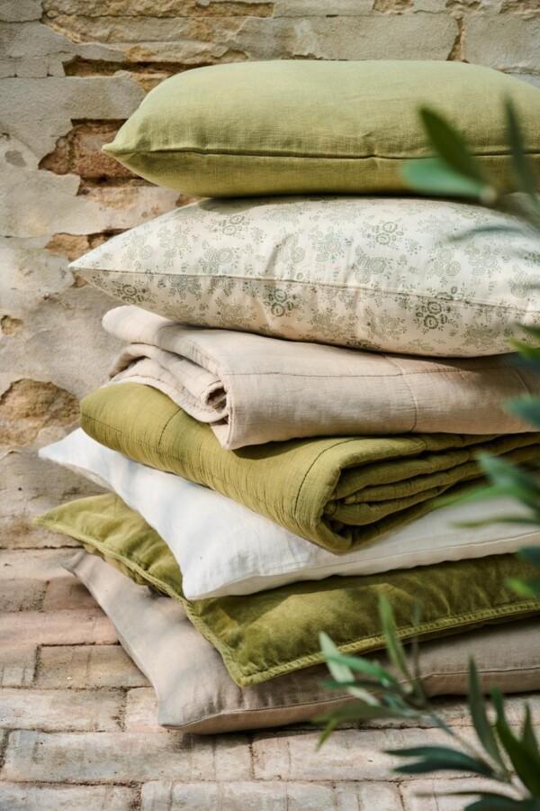 Samettityynynpäällinen Vintage - kuluneen näköinen Vihreä - Herbal green 50 x 50 cm, Ib Laursen - Image 2