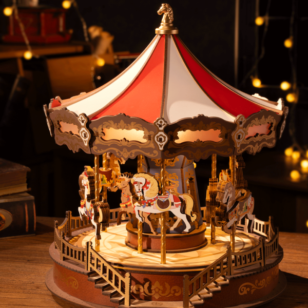 DIY miniatyyri Karuselli - Classic Carousel, Robotime - Image 3