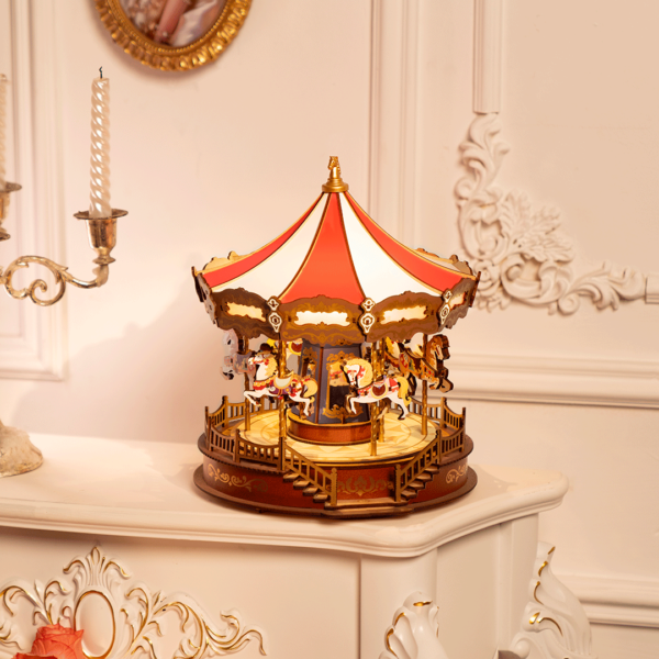 DIY miniatyyri Karuselli - Classic Carousel, Robotime - Image 4