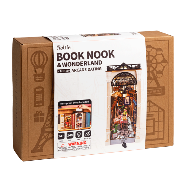 DIY minimaailma kirjahyllyyn - Arcade Dating Book Nook, Robotime - Image 9