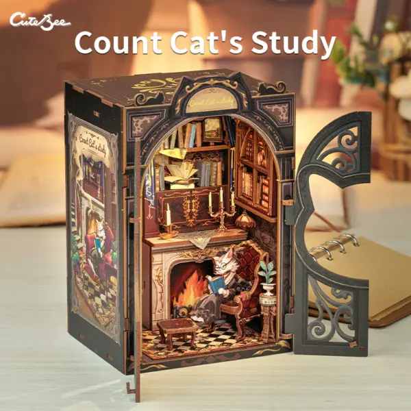 DIY Minimaailma kirjahyllyyn – Count Cats Study Book Nook - Image 8
