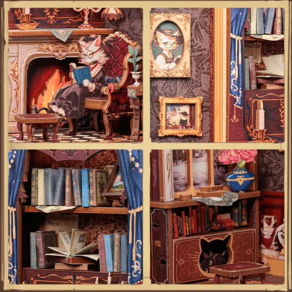 DIY Minimaailma kirjahyllyyn – Count Cats Study Book Nook - Image 2