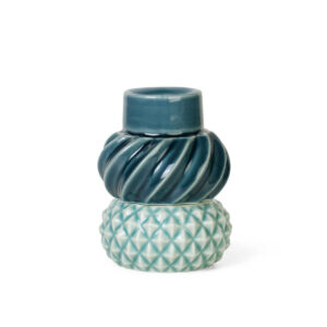 Kaksiosainen kynttilänjalka Petrol & Peacock, Dottir Nordic Design - Samsurium