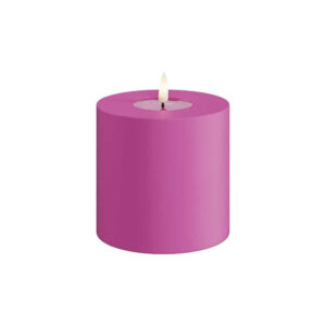 Led kynttilä ulkokäyttöön 10 cm (halk. 10 cm) Tumma pinkki (Magenta), Deluxe Homeart