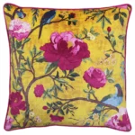 Tyynynpäällinen Chinoiserie pinkit kukat keltaisella pohjalla 50 x 50 cm on lisätty toivelistallesi